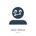 sick smile icon in trendy design style. sick smile icon isolated on white background. sick smile vector icon simple and modern Royalty Free Stock Photo
