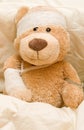 Sick teddy bear Royalty Free Stock Photo