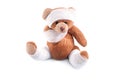 Sick teddy bear wrapped in bandages Royalty Free Stock Photo