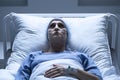 Sick woman in hospital bed Royalty Free Stock Photo