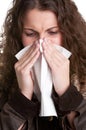 Sick Woman Sneezing