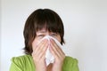 Concept of colds and flu, runny nose Royalty Free Stock Photo