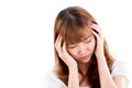 Sick woman suffers from headache pain, migraine, insomnia Royalty Free Stock Photo