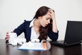 Sick woman at work Royalty Free Stock Photo