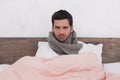 Sick young man fever concept Royalty Free Stock Photo