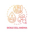 Sickle cell anemia red gradient concept icon Royalty Free Stock Photo