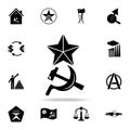 sickle, hammer and star icon. Detailed set of communism and socialism icons. Premium graphic design. One of the collection icons Royalty Free Stock Photo