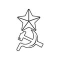 sickle, hammer and star icon. Element of Communism Capitalism for mobile concept and web apps icon. Outline, thin line icon for Royalty Free Stock Photo