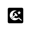 sickle, hammer and star icon. Element of communism illustration. Premium quality graphic design icon. Signs and symbols collection