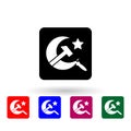 Sickle, hammer and star multi color icon. Simple glyph, flat vector of communism capitalism icons for ui and ux, website or mobile