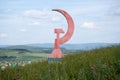 Sickle and hammer, symbolism of the USSR. Monument Royalty Free Stock Photo