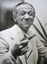 Sid James, British comedian at press conference in Melbourne