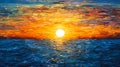 Sid\'s Sunset Ocean Mosaic Sun: Amazing Light, Trireme Quality, L