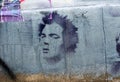 Punk legend Sid Vicious. Street art stencil.