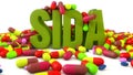 Sida medicine capsules Royalty Free Stock Photo
