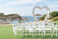 Sidari beach. Wedding decorations near the D`Amour Canal on Corfu island, Greece