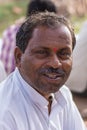 Frontal facial closeup of middle-aged man Siddanakolla Karnataka India