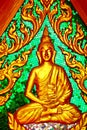 Siddharta in the temple bangkok asia green wat palaces Royalty Free Stock Photo