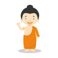 Siddhartha Gautama cartoon character. Vector Illustration. Royalty Free Stock Photo