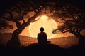 siddhartha gautama enlightened under bodhi tree, generative AI Royalty Free Stock Photo