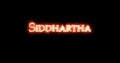 Siddhartha written with fire. Loop