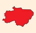 Siddharthnagar District Map of Uttar Pradesh, India Royalty Free Stock Photo
