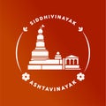 Siddhivinayak Ganapati temple vector icon. Ashtavinayak Ganesh Mandir icon Royalty Free Stock Photo