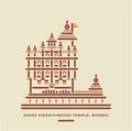 Siddhivinayak Ganesh temple Mumbai Illustration. Siddhivinayak Ganesh Mandir Mumbai