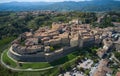 side aerial view of the medieval town of anghiari tuscany Royalty Free Stock Photo