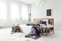 Side angle of bright bedroom Royalty Free Stock Photo