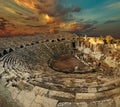 Side antique amphitheatre fish eye top view