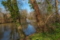 side arm of the Nidda river in Frankfurt, Hesse, Germany Royalty Free Stock Photo