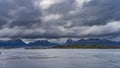 From the side of the Beagle Canal, you can see the beautiful Andes mountain range Royalty Free Stock Photo