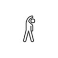 Side bend exercise line icon