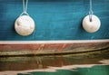 Side of Boat with Buoys