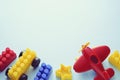 Side border of colorful kids toys