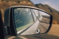 Side car mirror view close-up Royalty Free Stock Photo