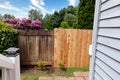 Side by side comparisons of new and old wooden fence