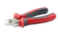 Side cutters with a plastic red-black handle on a white isolated background Royalty Free Stock Photo