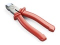 Side cutters with red insulated rubber grips for electrical work