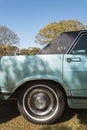 Side detail of a vehicle Ford Galaxie LTD 1979 on display at a vintage car fair show in the city of Londrina, Brazil. Royalty Free Stock Photo