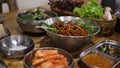 side dishes at Korean BBQ restaurant for BBQ meat Royalty Free Stock Photo