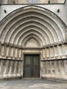 Side door of the Cathedral of Girona Royalty Free Stock Photo