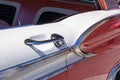 Side door of red vintage car Royalty Free Stock Photo