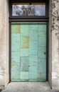 Side door to the Magdeburg Cathedral with green copper plates