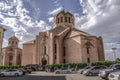 The side entrance to the Cathedral to St.Gregory Illuminator along the street to Yervand Kochar in the Armenian capital Yerevan