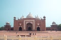 Side entrances in red sandstone of Taj Mahal. One of seven wonders of world