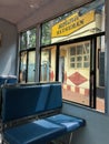 in side 0f Matheran hill train here are 4 seats in a row for ordinary class at Matheran Station Raigad District Maharashtra INDIA Royalty Free Stock Photo