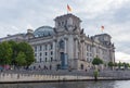 The side facade of Bundestag/Reichstag Parliament Building in Berlin, Germany. Royalty Free Stock Photo