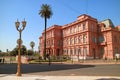 The Side Facade of Casa Rosada or the Pink House, Gorgeous Presidential Palace on Plaza de Mayo Square in Buenos Aires Royalty Free Stock Photo